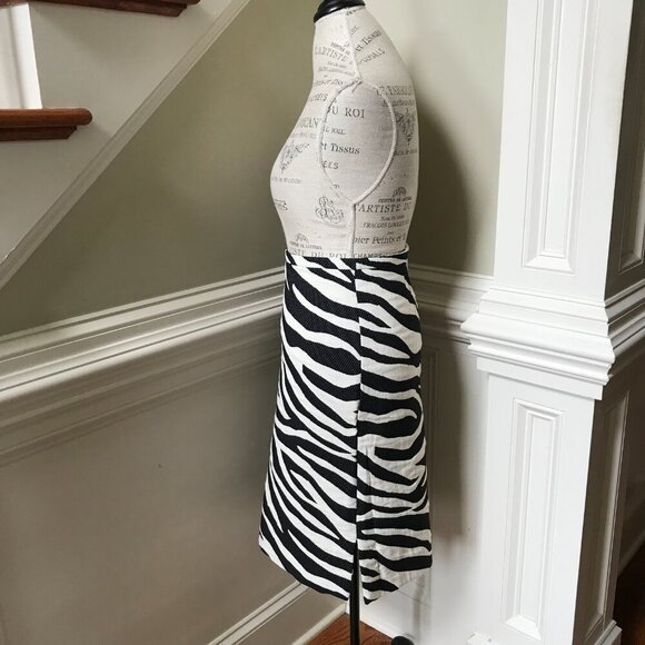 NWT Natori Leo Jacquard Pencil Skirt Womens 12 Cream Black Stripe Straight NEW - Picture 10 of 14